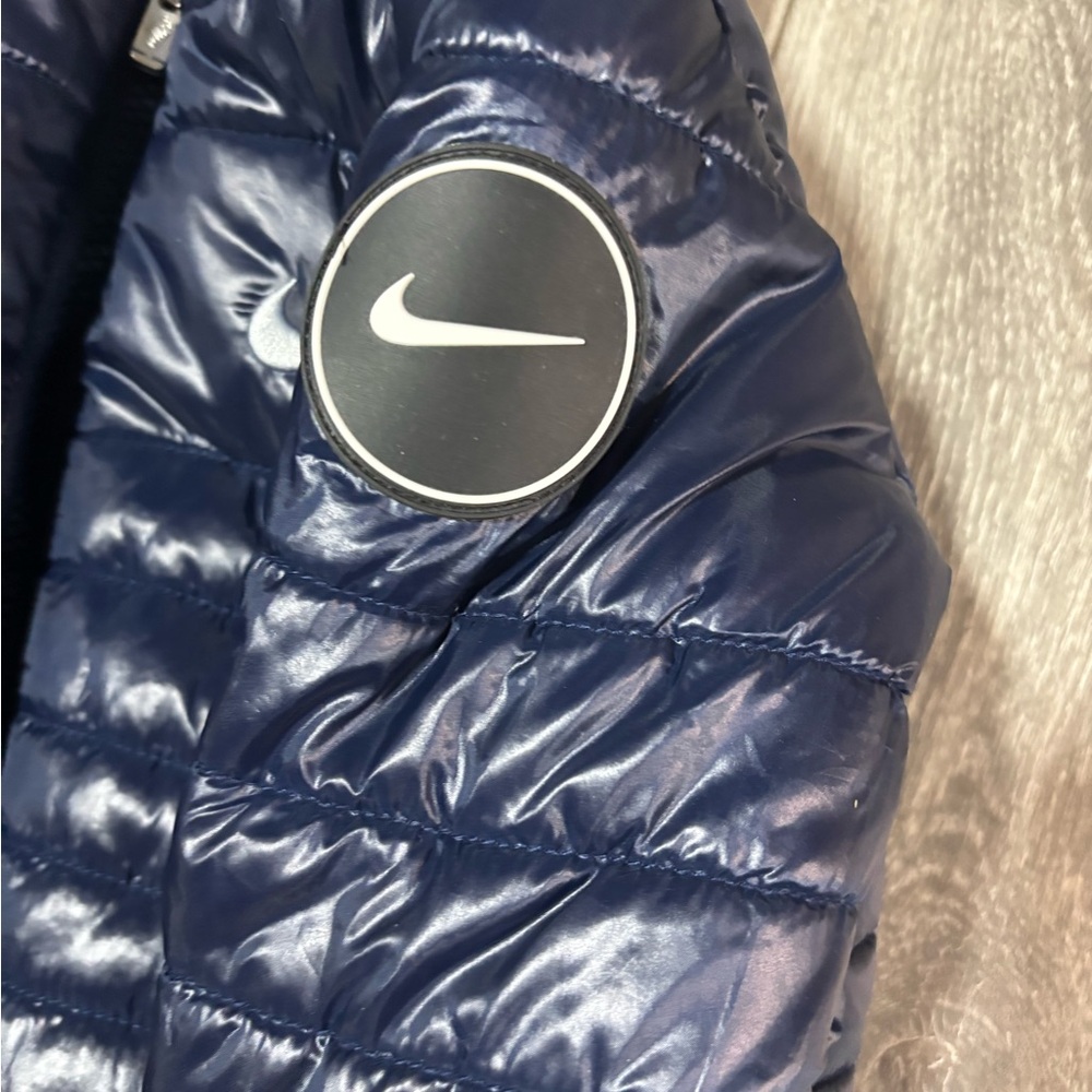 Like New Boys Nike Blue Full Zip "JUST DO IT" Puffer Coat Jacket - Picture 4 of 5